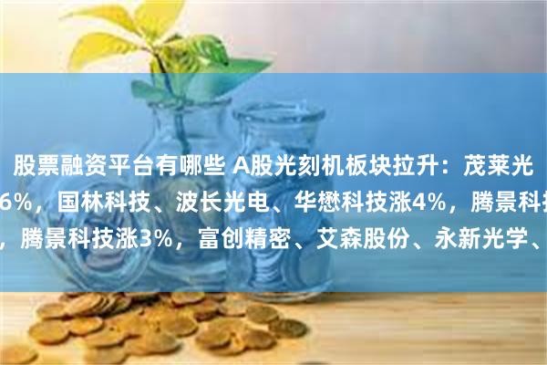 股票融资平台有哪些 A股光刻机板块拉升：茂莱光学涨11%，炬光科技涨6%，国林科技、波长光电、华懋科技涨4%，腾景科技涨3%，富创精密、艾森股份、永新光学、张江高科涨超2%