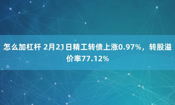 怎么加杠杆 2月21日精工转债上涨0.97%，转股溢价率77.12%