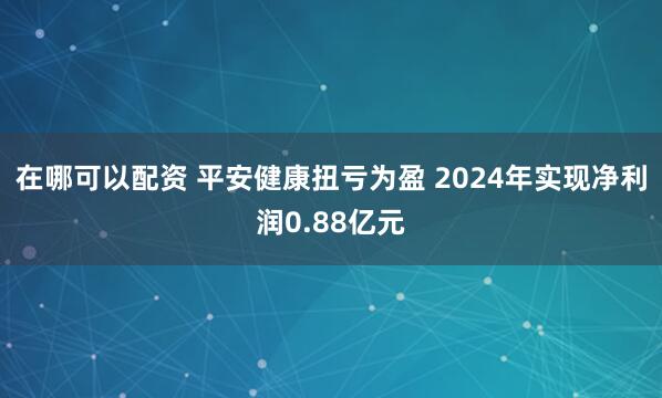 在哪可以配资 平安健康扭亏为盈 2024年实现净利润0.88亿元